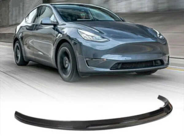 

For Tesla Model Y 2020 2021 2022 2023 Real Forged Carbon Fiber Front Lip Bumper Spoiler Chin Splitters Body Kit