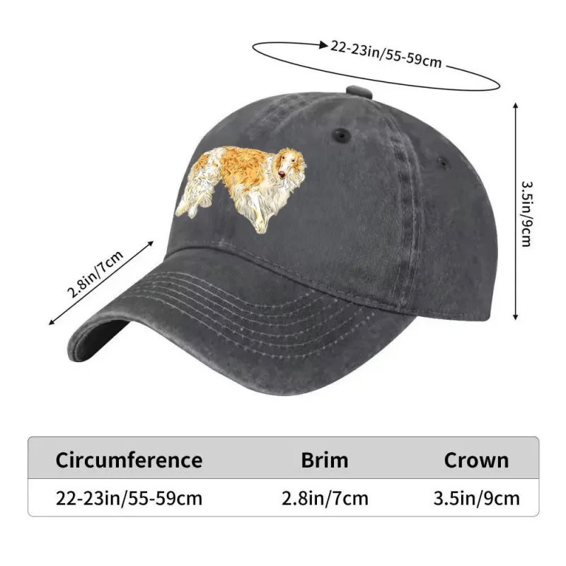 Borzoi Design Adjustable Casual Baseball Cap for Outdoor & Everyday Wear, Relaxed Street Style
