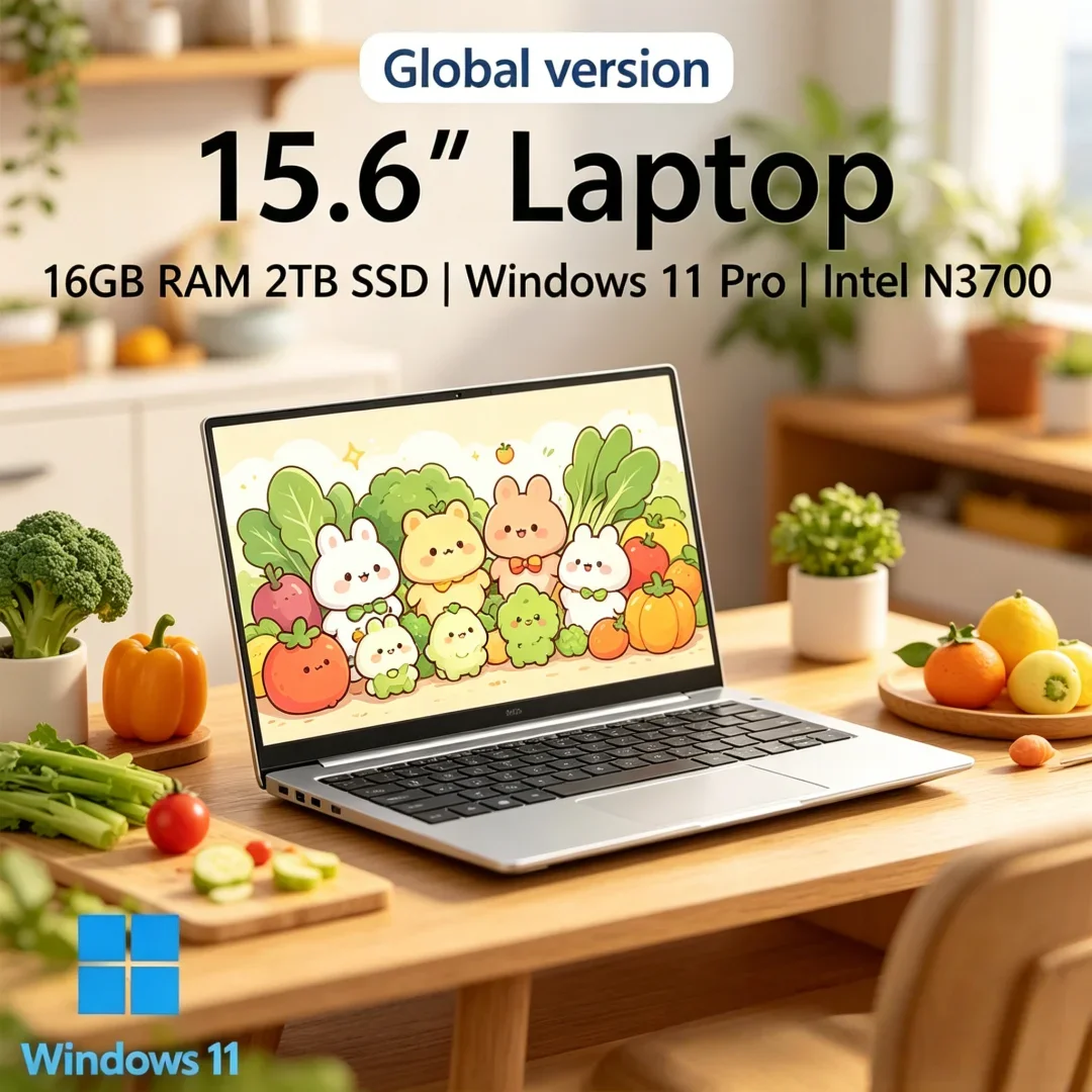 

2026 Magnificent Trim Laptop 15.6 16GB RAM 2TB SSD Intel N3700 Imperial Gaming PC 1920*1080 Display Voguish Office Study Engine