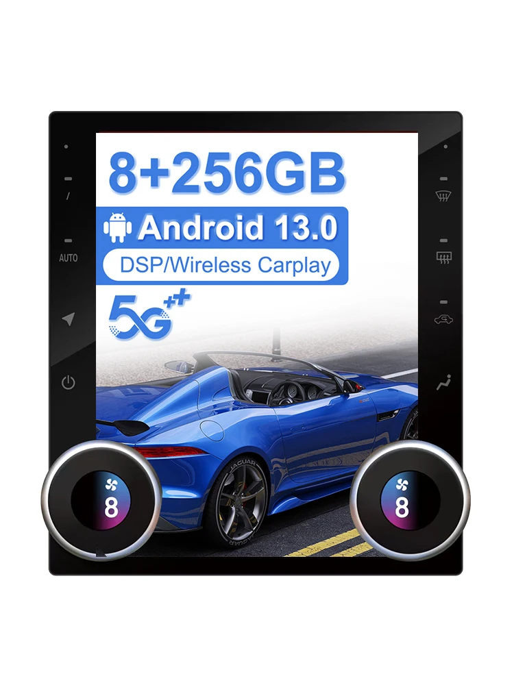 10.4 Inch Android 13.0 8+256GB Car Stereo For Corvette C6 2005-2013 Tesla Style Car GPS Navigation Multimedia Player  Radio Unit