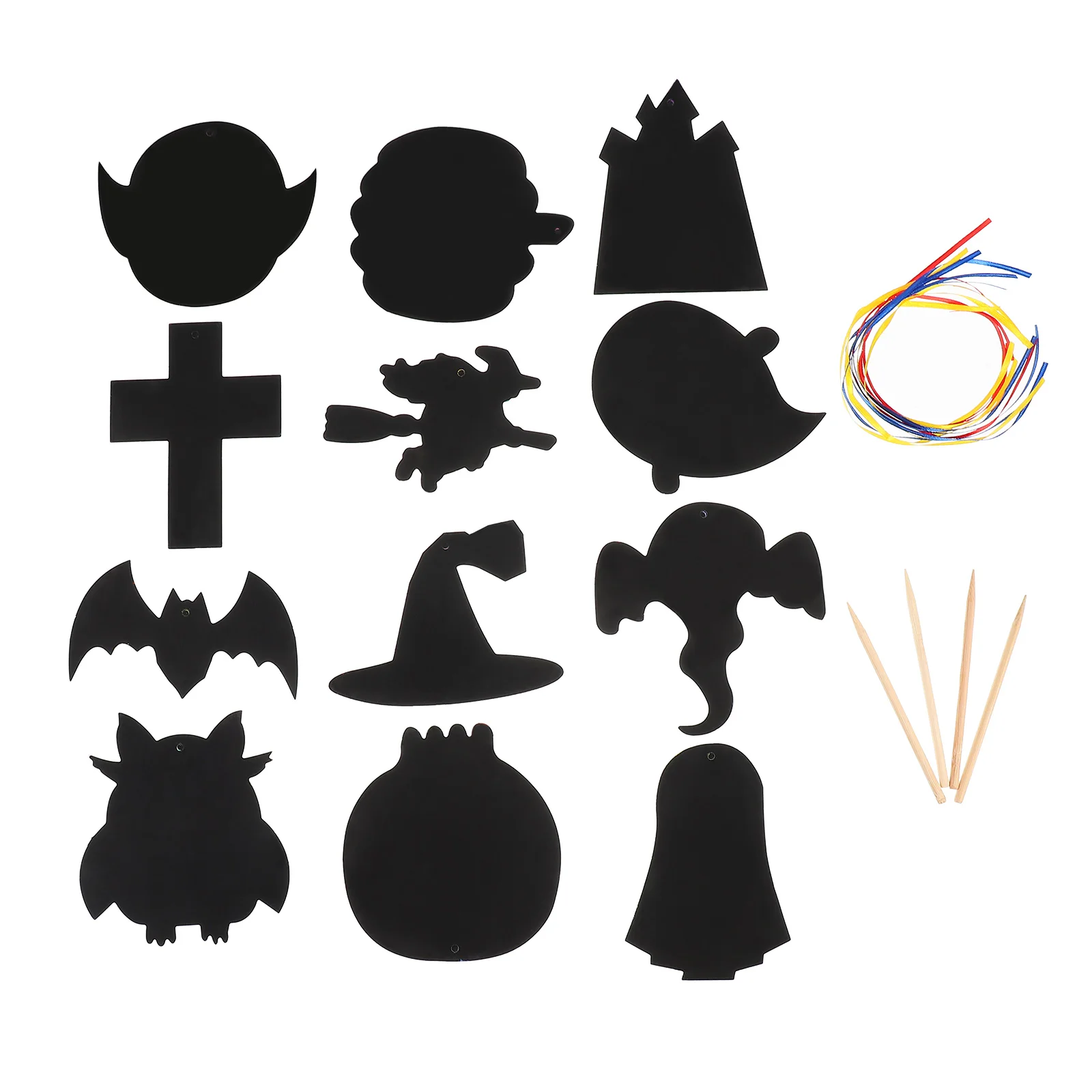 12 Pcs Halloween Scratch Paper Kits Halloween Theme Drawing Toys Scratch Paper Kit Kids Crafts School Projects Supplies