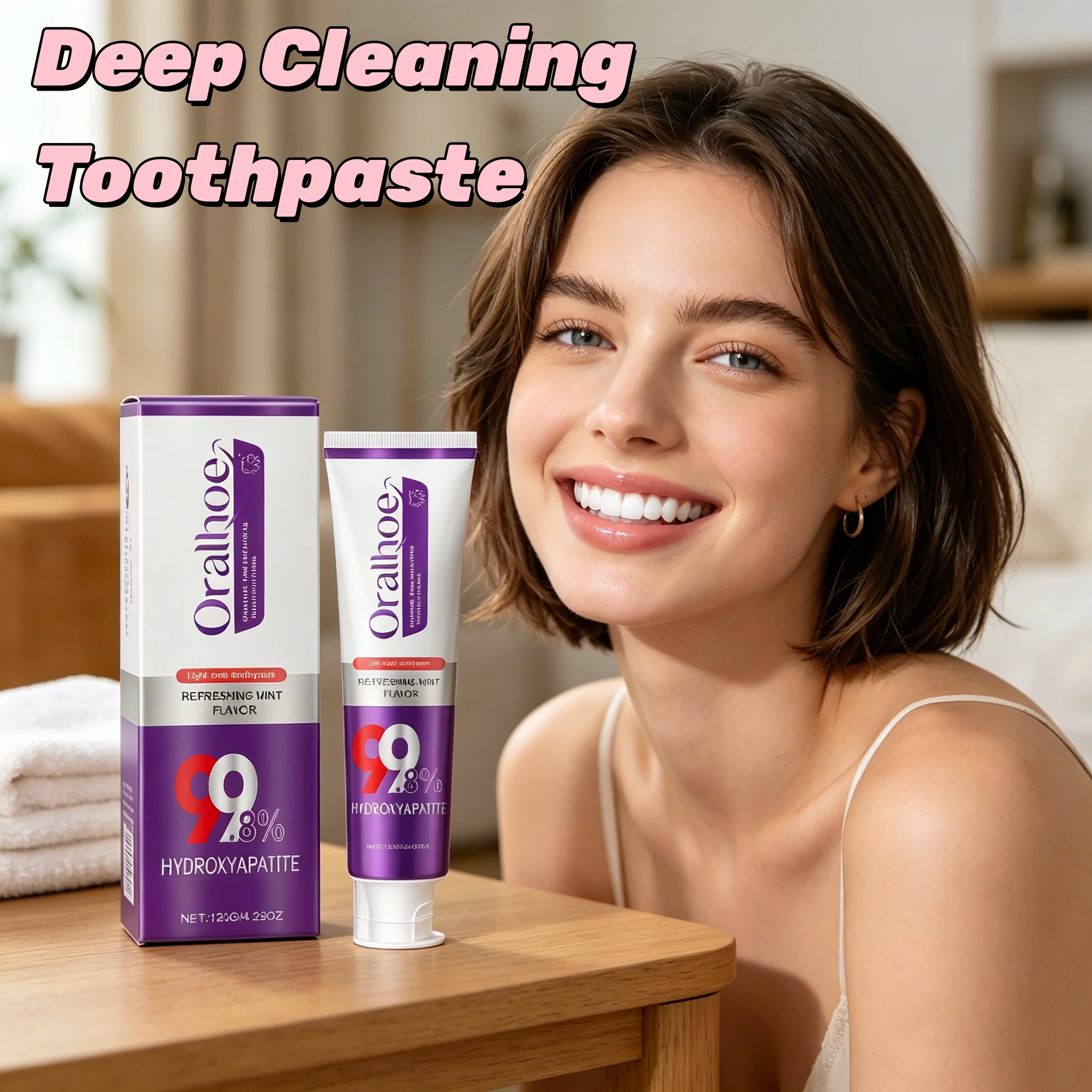 Teeth Whitening Baking Soda - Dentifricio sbiancante Oralhoe al bicarbonato di