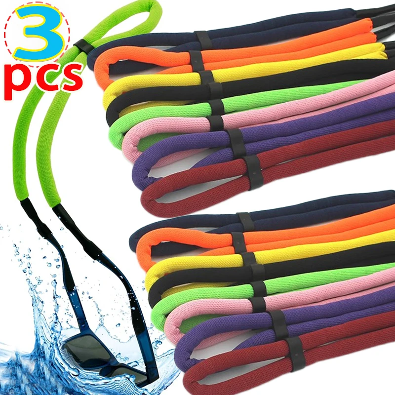 

3Pcs Floating Foam Chain Eyeglasses Straps Sunglasses Chain Sports Anti-Slip String Glasses Ropes Cord Holder for Swimming