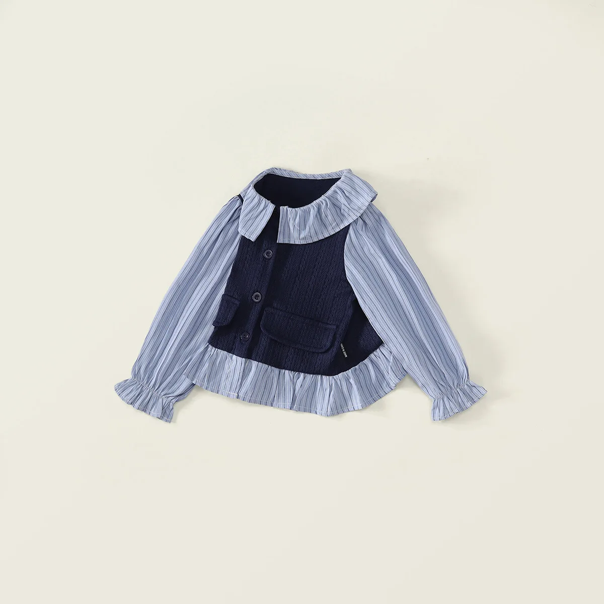 مجموعة جديدة للربيع والخريف للفتيات لعام 2025 قميص بأكمام طويلة على طراز الحرم الجامعي الكوري للأطفال ملابس أطفال على شكل جرس #2