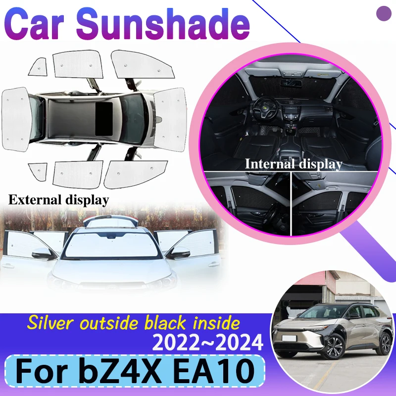 

Для Toyota bZ4X EA10 2022 ~ 2024 Subaru Solterra автомобильное покрытие солнцезащитные козырьки солнцезащитный козырек серебристый черный оконный чехол аксессуары