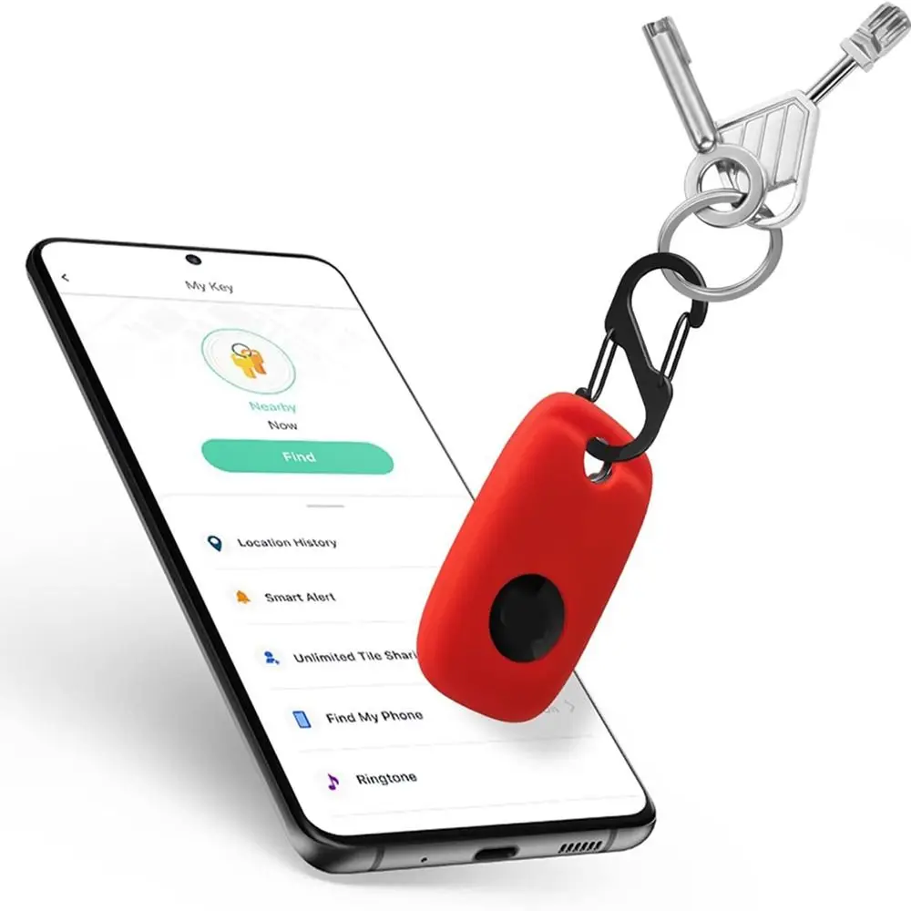 Silicone Case for Tile Pro 2024 Tracker, Soft Flexible Scratch Resistant Cover with Carabiner