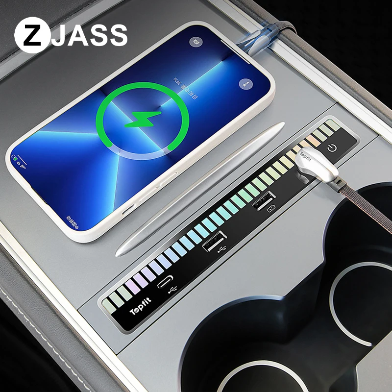 

Для Tesla Expansion Dock Model 3/y Центральный концентратор управления Удлинитель окружающего освещения Голосовое управление Usb Аксессуары для салона автомобиля