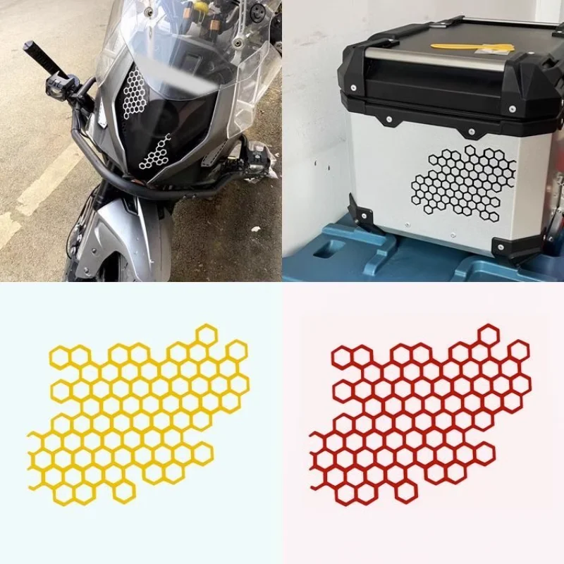 Funny Honeycomb Car Stickers Electric Motorcycle Body Decals Fashion Open Style Decoration Auto Decor Tuning Headlamp Stickers