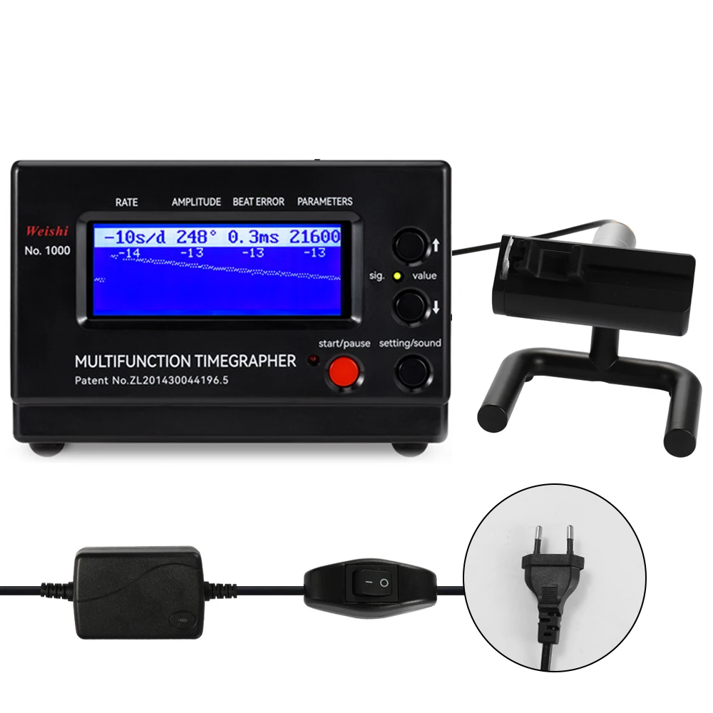 PC Housing Multifunctional Professional Timing Timegrapher เครื่องทดสอบนาฬิกากลไกสําหรับช่างซ่อมและงานอดิเรกนาฬิกาเครื่องมือ