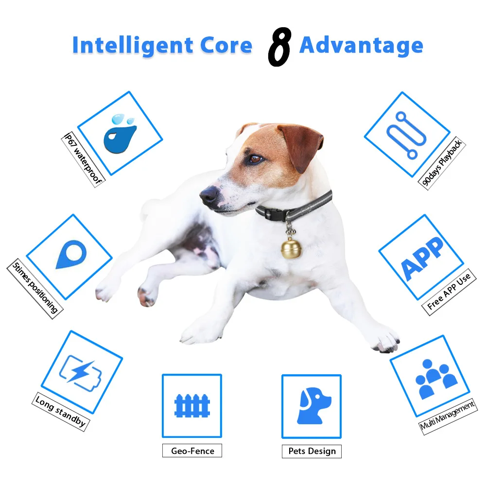 스마트 애완동물 GPS 추적기, 개 및 고양이용 도난 방지 추적기