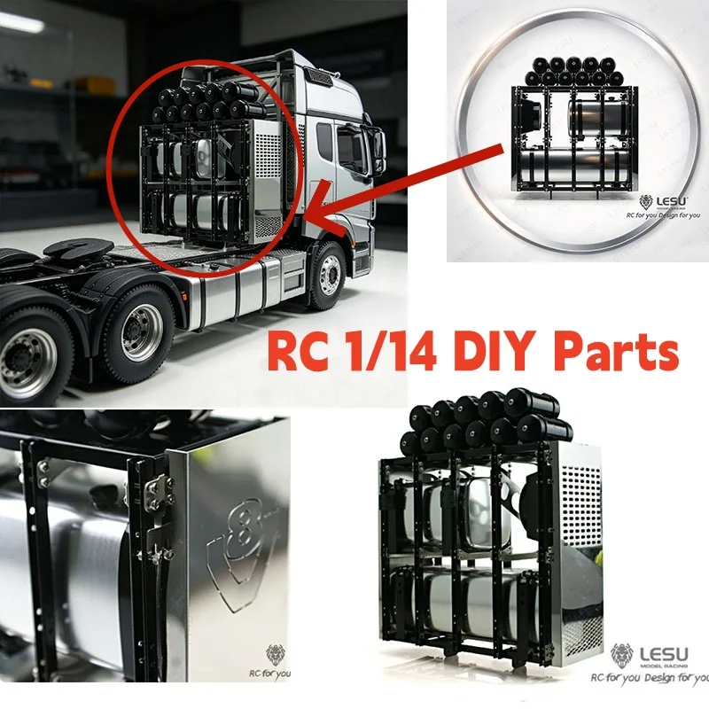 RC LESU 1/14 Heavy Metal Equipment Rack Spare for Tamiya Hydraulic Excavator Loader Dump Truck for MAN VOLVO Tipper DIY Parts