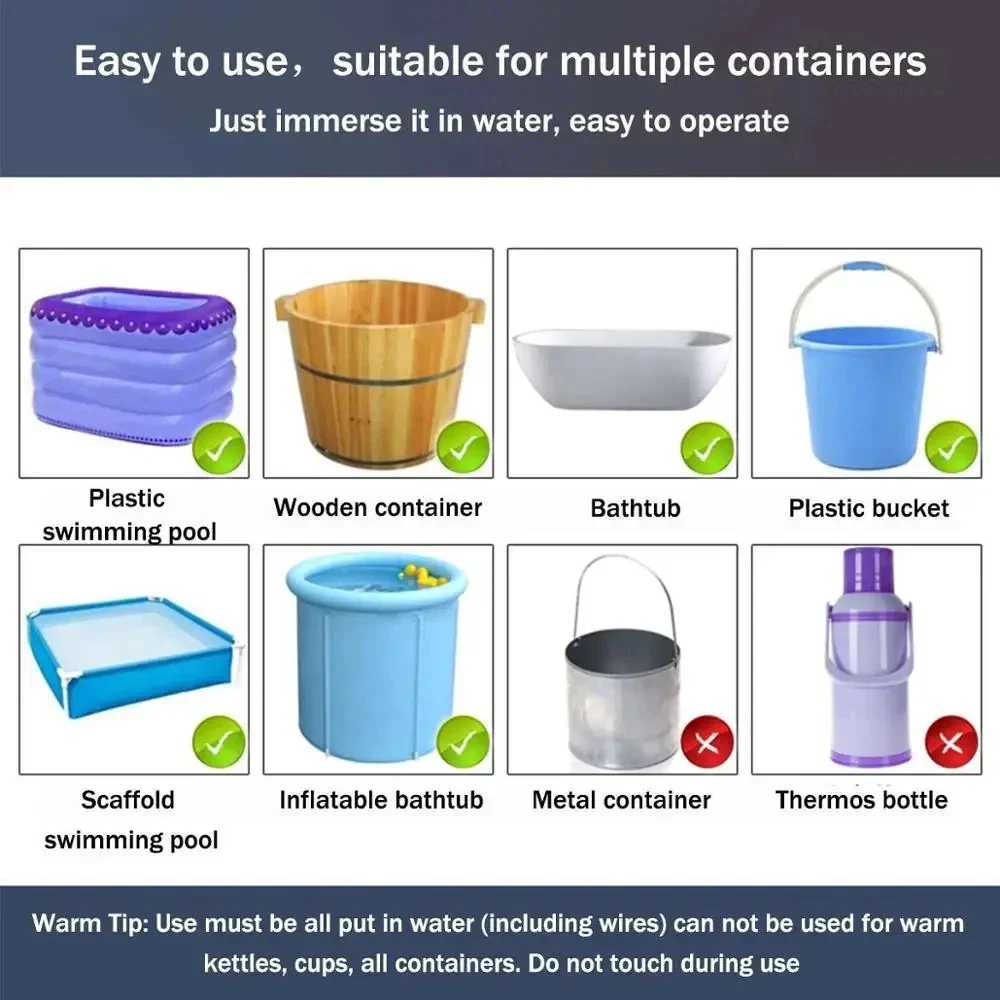 110V/220V  Heater Boiler Water Heating  Immersion Suspension Water Heater Bathroom Swimming Pool /EU Plug