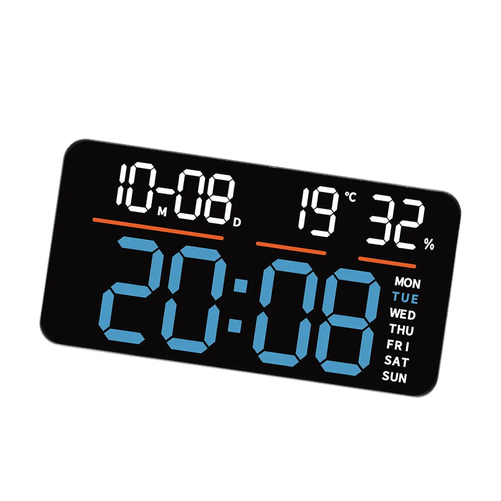 Digital Clock Timer Temperature and Humidity Multipurpose Large Display Double Alarms for Living Room Hotels Hall Beside Bedroom