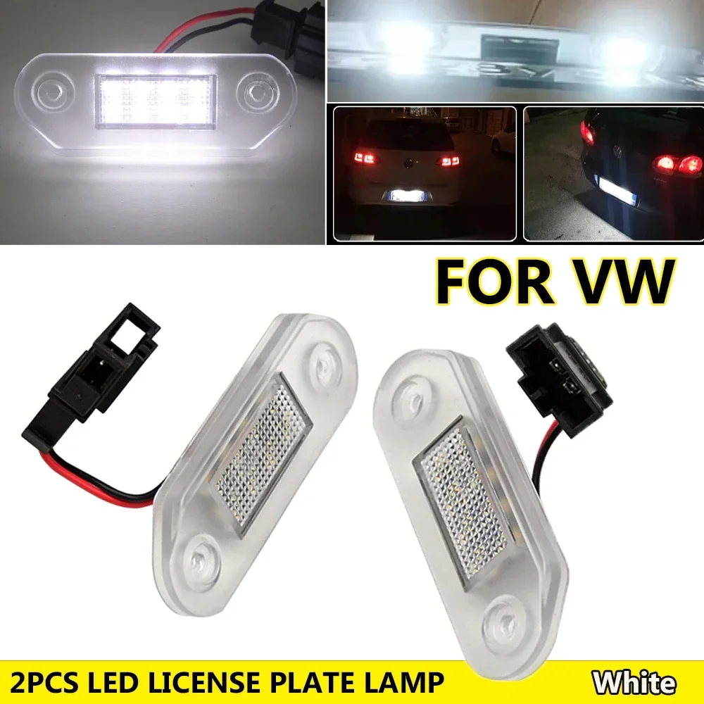 White License Plate Light For VW Golf III MK3 Jetta Vento Skoda Octavia 1 1U2 Combi 1U5 1996-2010 2Pcs LED Number Plate Lamp