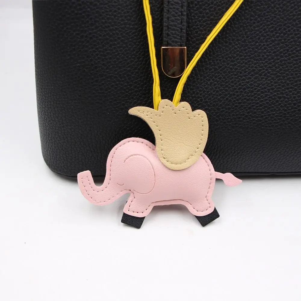 PU Leather Flying Wings Elephant Keychain Camel Car Keyring PU Leather Hanger Fashion Animal Bag Pendant Car Accessory