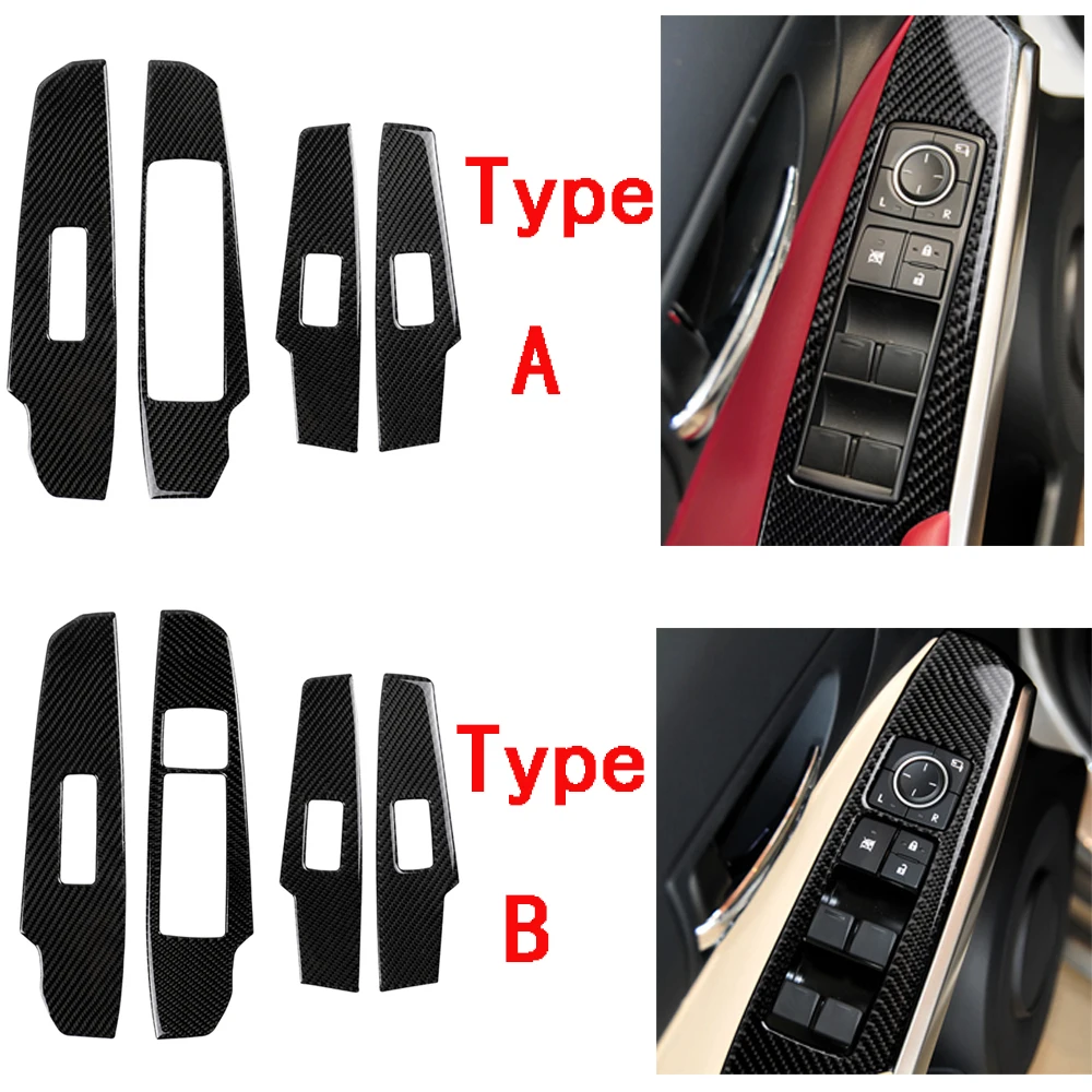 

4 шт., панель переключателя стеклоподъемника из углеродного волокна, накладка, наклейка для LEXUS IS250 IS350 14-18 2014 2015 16 2018, внутренние молдинги