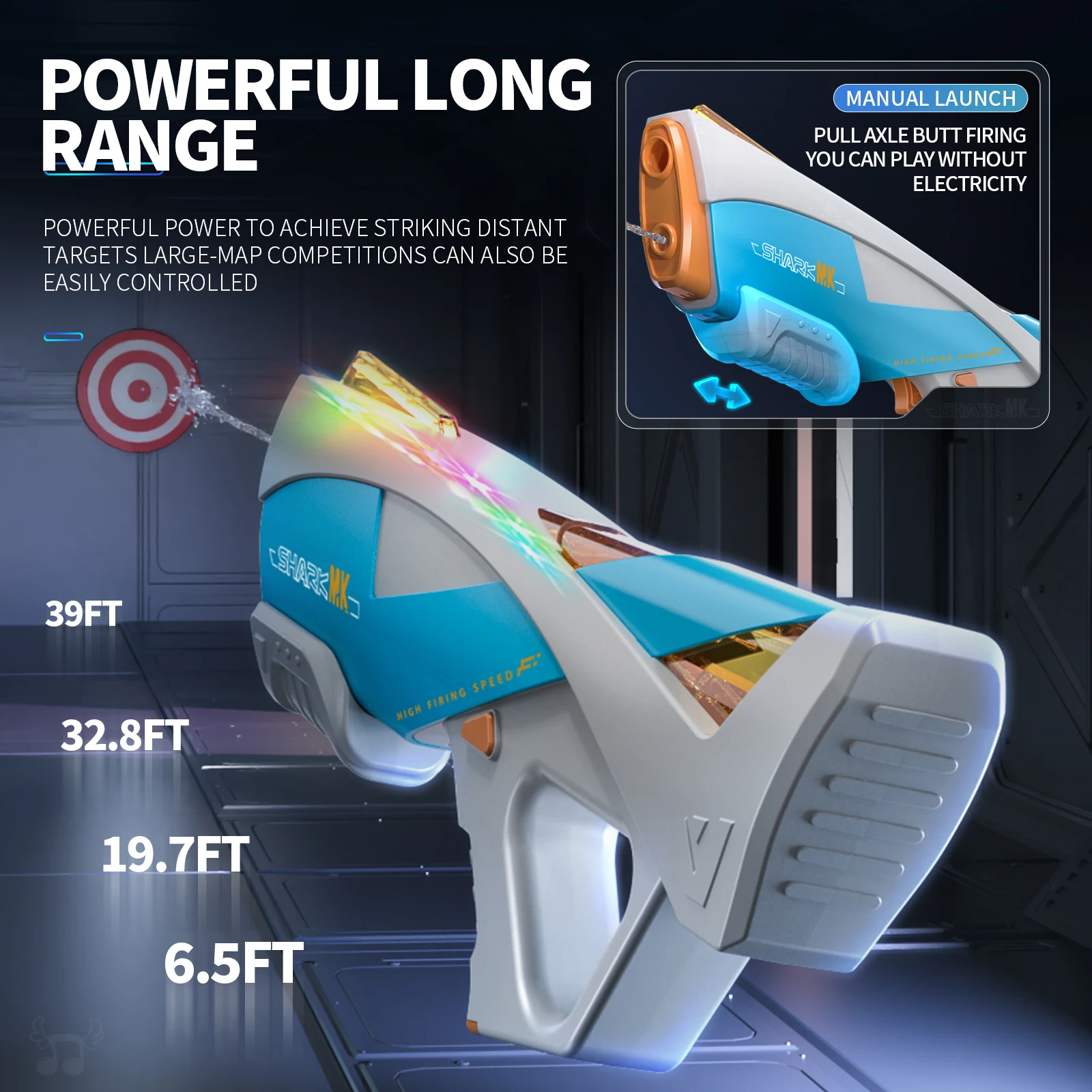 Electric Water Gun for Adults Kids Battery-Powered Squirt Toy Automatic Water Gun with Waterproof Design Toy