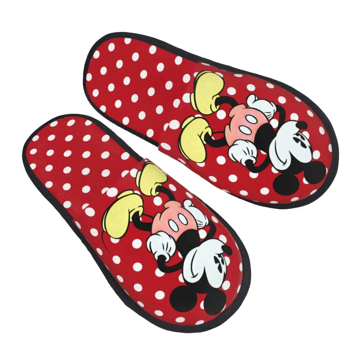 Custom Mickey Mouse Minnie Guest Slippers for Bedroom Women House Slipper