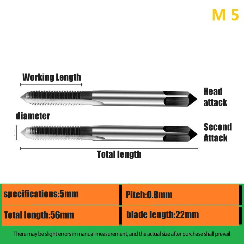 Metric Thread Taps HSS Metric Taps For DIY Projects Professional And DIY Use Versatile Sizes Convenient Usage For Auto Repair