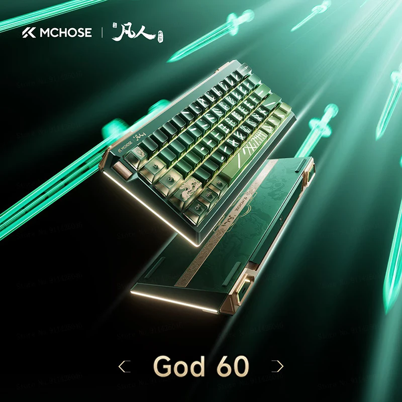 Mchose God 60 Magnetic Axis Mechanical Keyboard Full Aluminum Body Fanren Animation Collab Esports Gaming For Adult Gamers