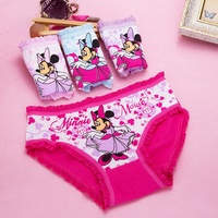 4-pack Girl Minnie Pure Cotton Girl Underwear Cute Children's Triangle Shorts Soft And Comfortable For Children Aged 2-10