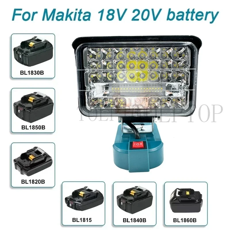 3/5/8inch Flood Lamp Led Light For Makita 18V Li-ion Battery Cordless Outdoor Working Fishing Flashlight Emergency Spotlights