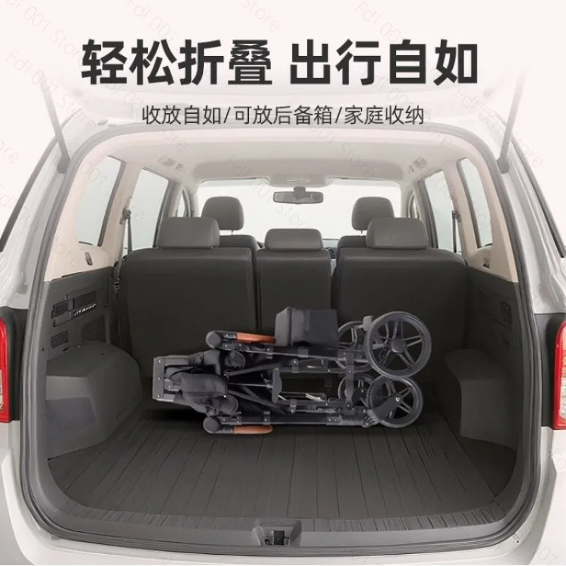 Outdoor Wagon Stroller 4 Seat with Full Canopy Camping Folding Wagon Stroller 4 Seater for Kids