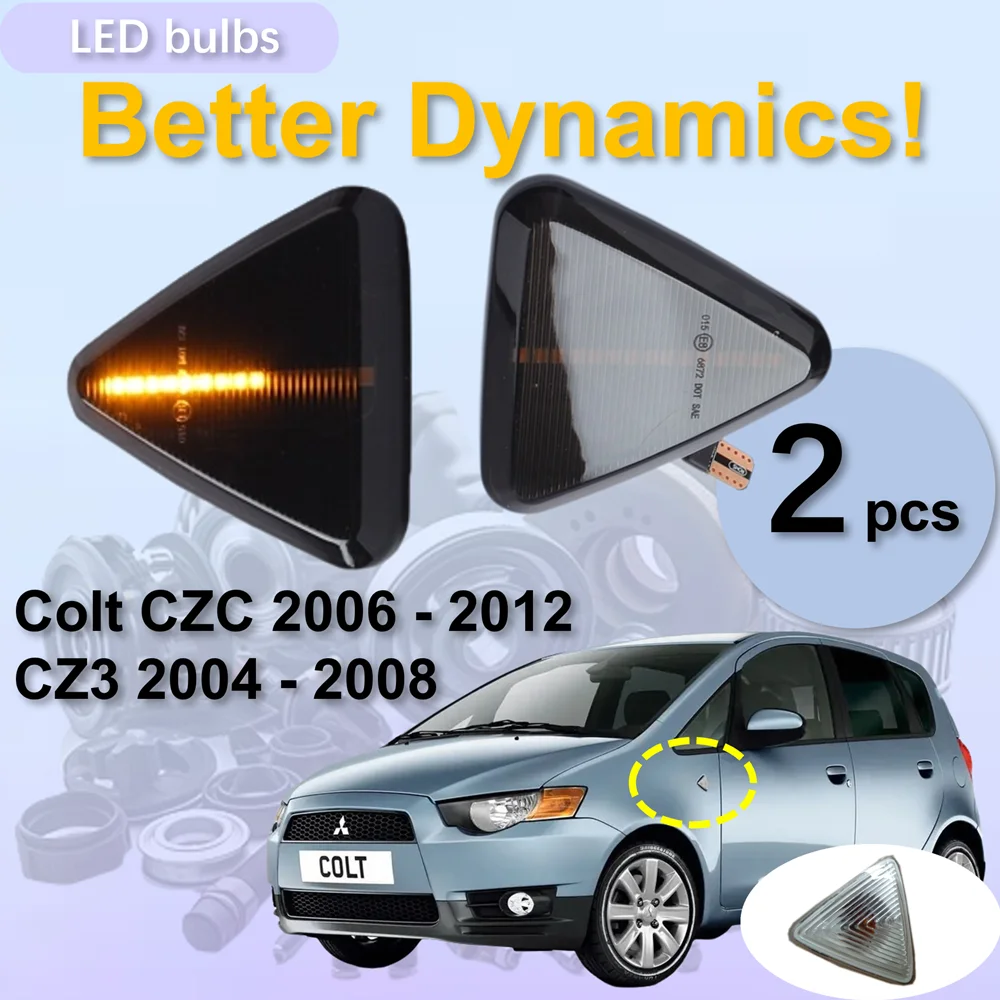 for Mitsubishi Colt CZC 2006 - 2012 Colt CZ3 2004 - 2008 Dynamic LED Indicator Side Marker Turn Signal Light Lamp