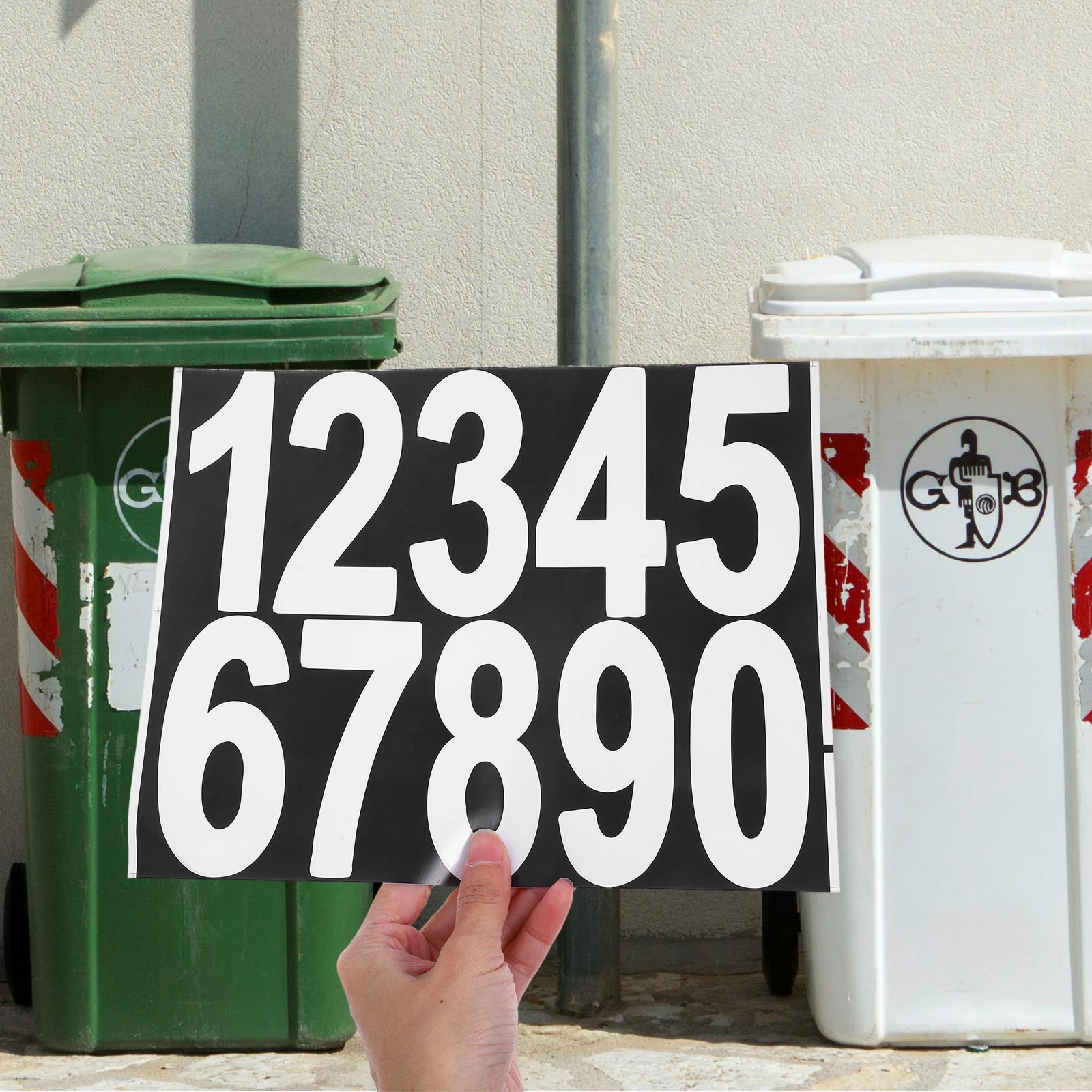

8pcs Bin Pvc Adhesive Letter Number Stickers For Mailbox Trash Can Labeling Stick On Letters Peel Stick Numbers Self