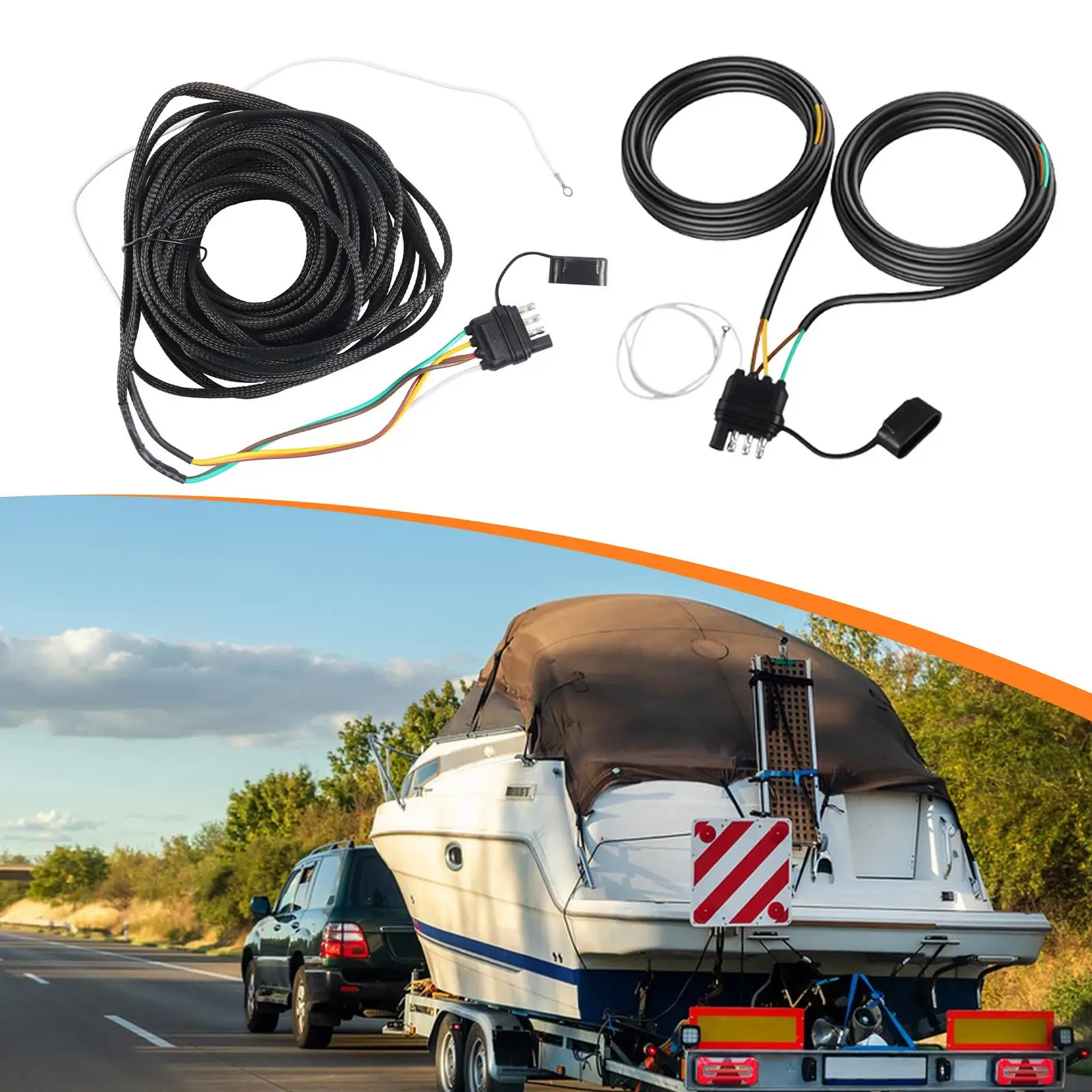 

Жгут проводов прицепа, 4-контактный, 5-проводной, для поддержания обоих боковых задних фонарей прицепа