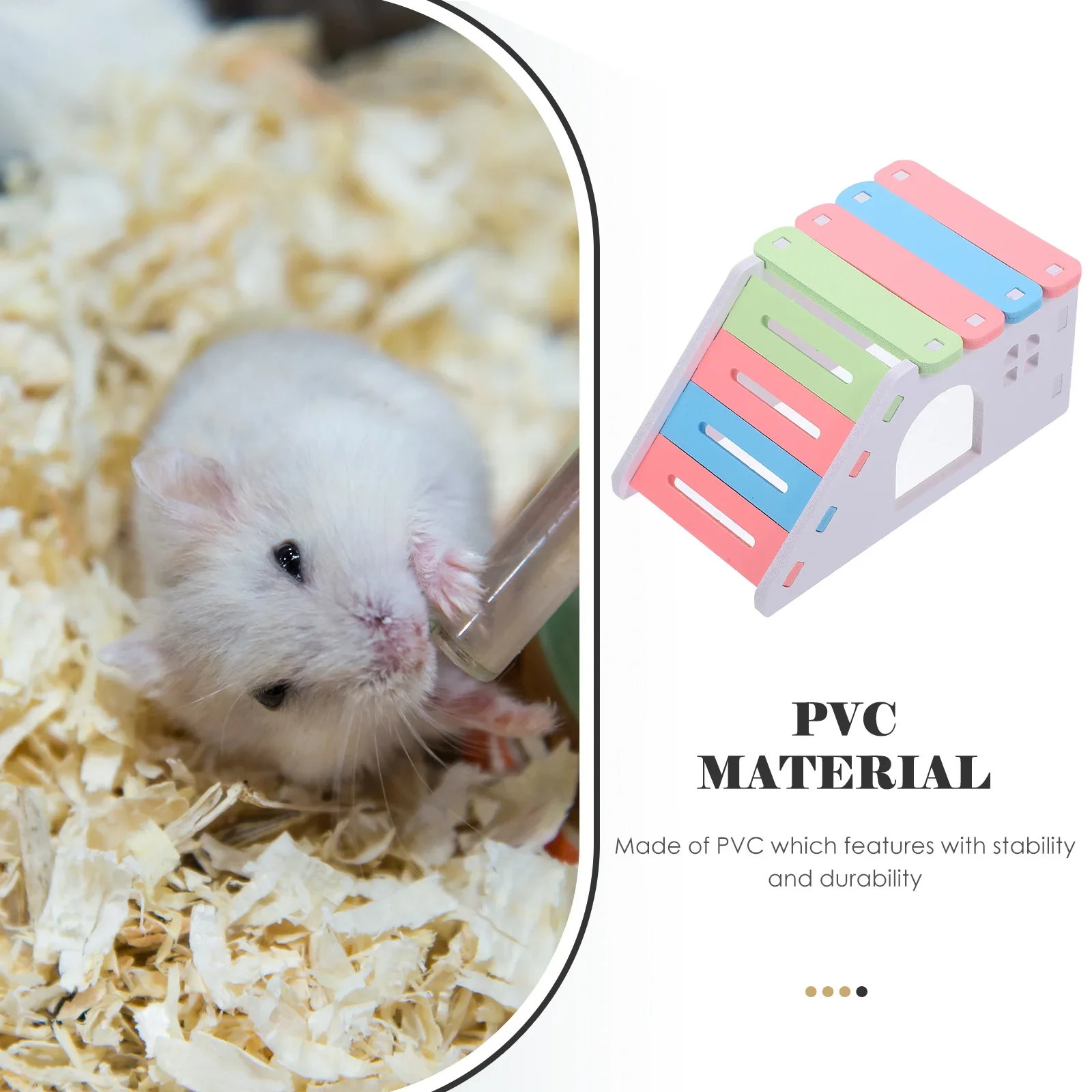 Casa gabbia per criceti con scaletta Parco giochi Gabbia in PVC Abitudine gerbilla Nascondiglio per piccoli animali per piattaforma