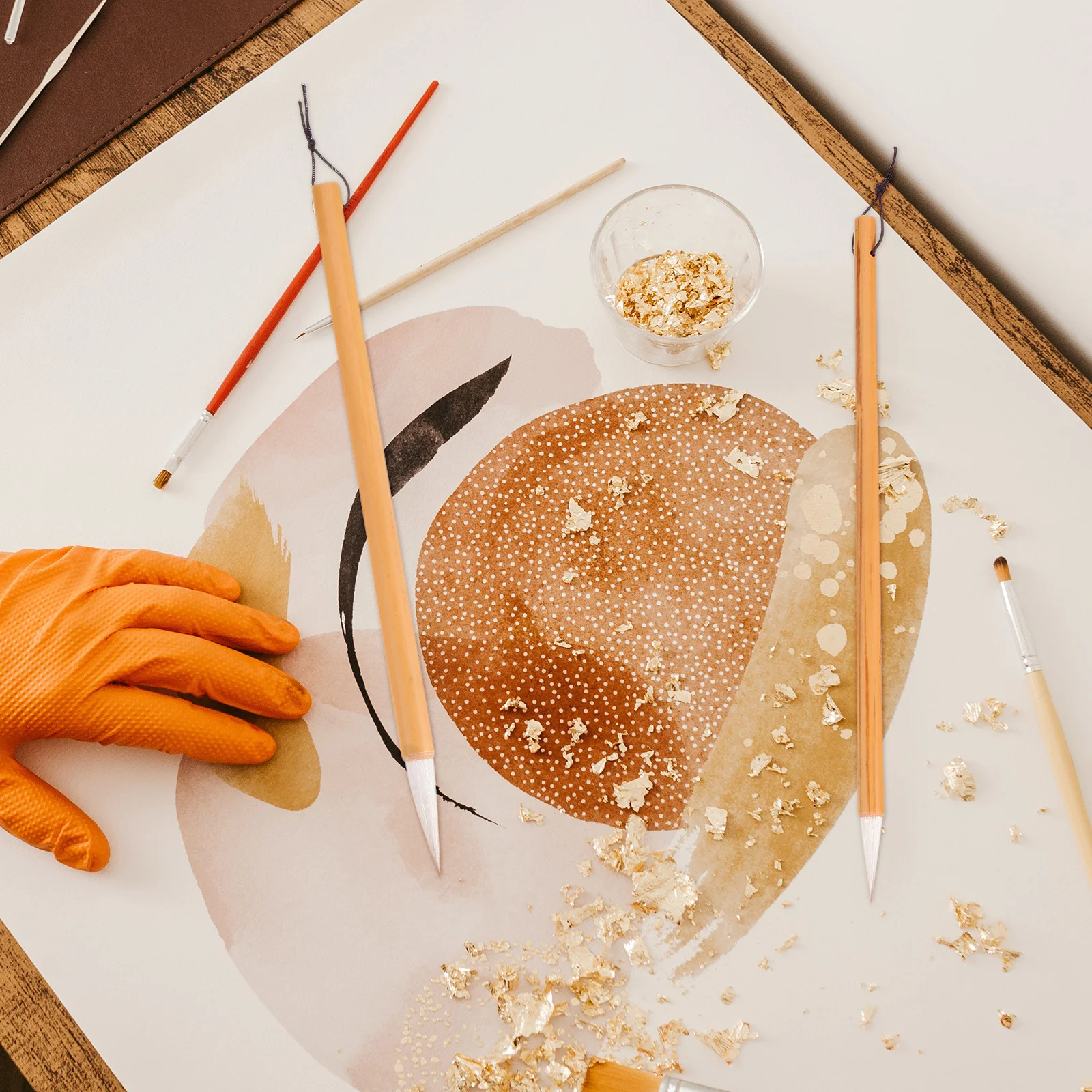 مجموعة فرش الخط مكونة من 3 قطع، قلم رسم احترافي للكتابة الصينية للمبتدئين، لوازم فنية مع الخيزران والصوف #2