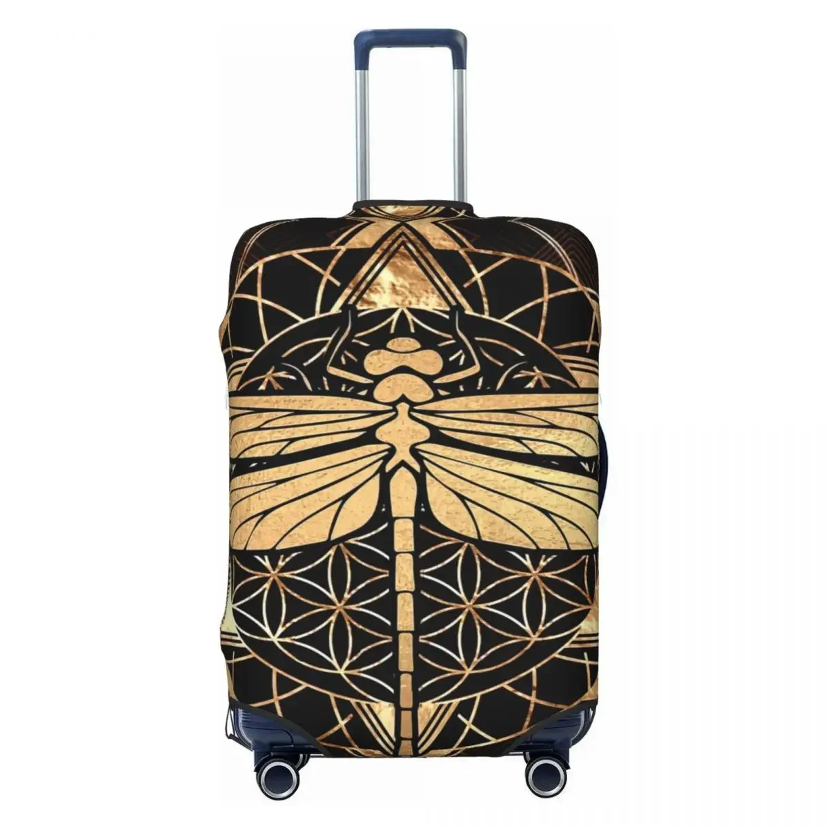 Dragonfly Geometric Vintage Print Luggage Protective Dust Covers Elastic Waterproof 18-32inch Suitcase Cover Travel Accessories