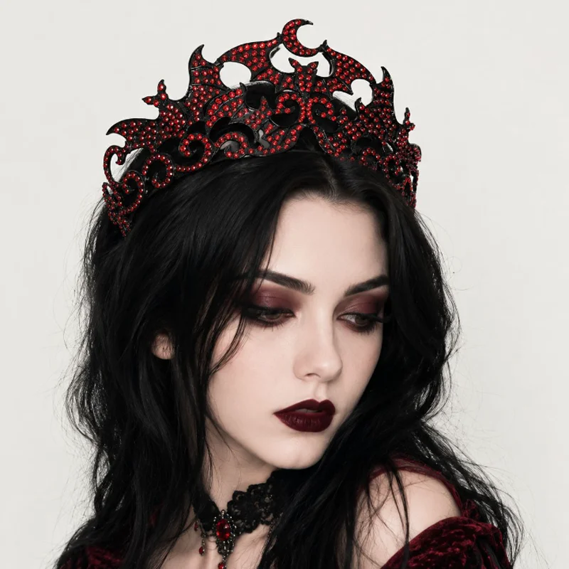 Halloween Tiaras Hairbands Bat Alloy Diamond Crown Headband Makeup Ball Festival Hair Hoop Versatile Dress Up Hair Accessories