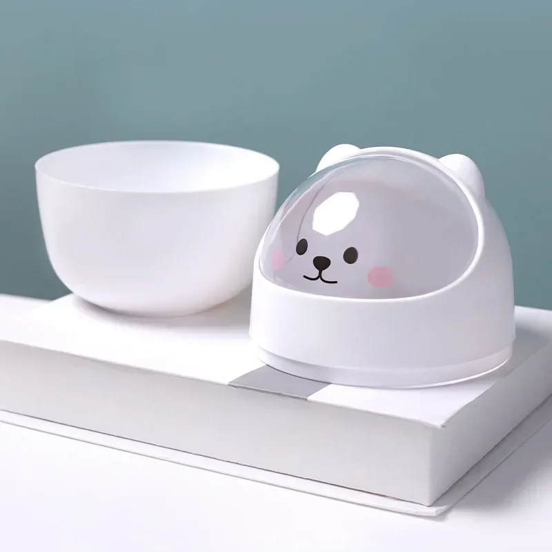 Ins Trash Can Organizer Ins Desktop with Lid Kawaii Cute Bear Trash Bin Storage Box Girl Pen Holder Storage Bucket with Flip Top