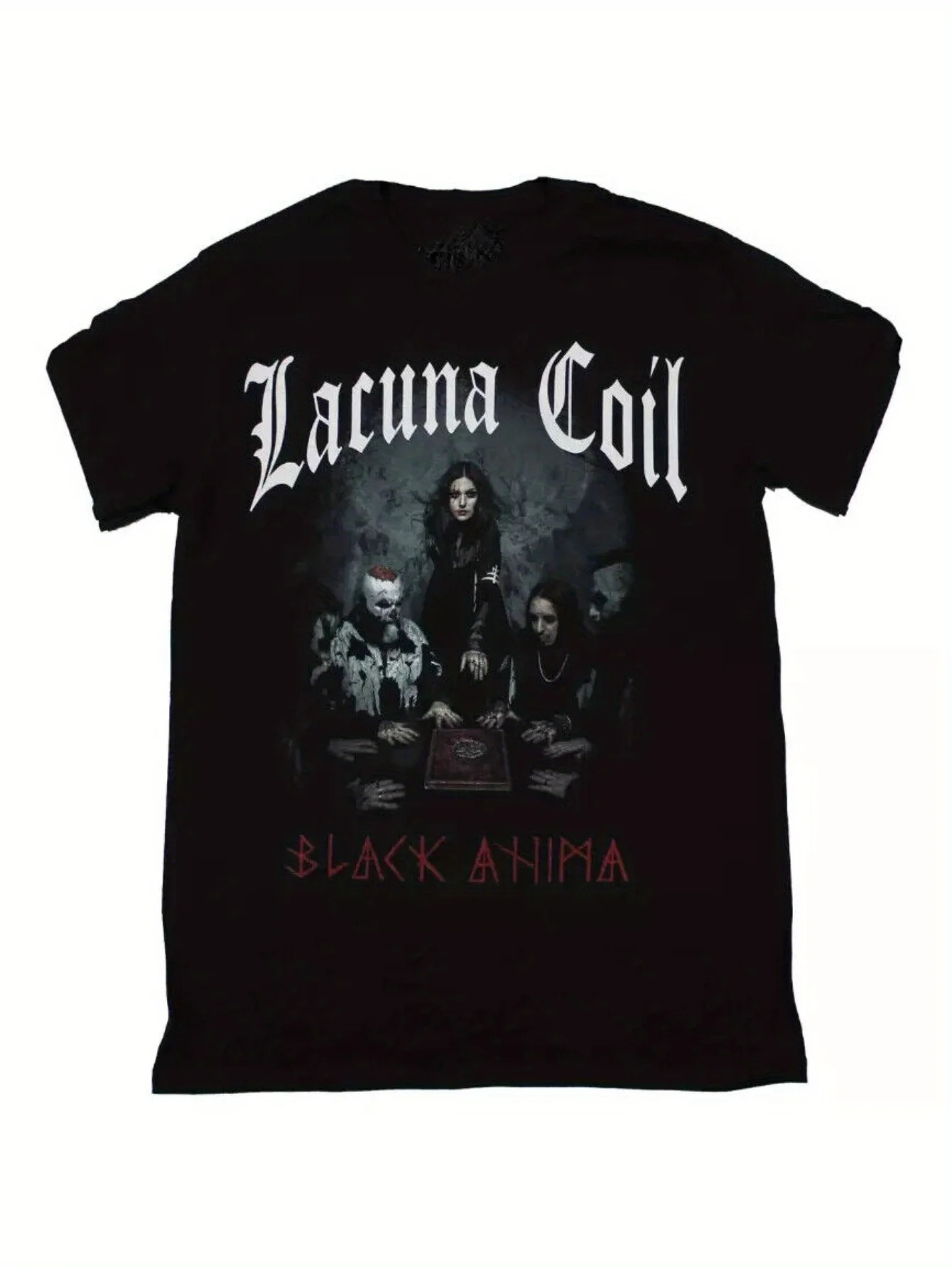 Черная футболка унисекс из плотного хлопка Lacuna Coil Band Tour Черная футболка унисекс из плотного хлопка Lacuna Coil Band Tour