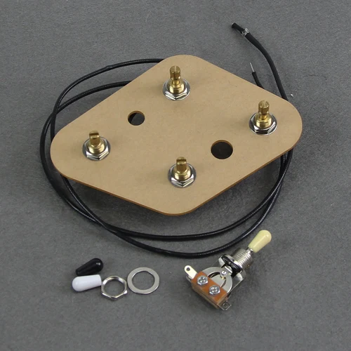 FLEOR 2T2V Guitarra Precableado Arnés de cableado Push Pots 500k Interruptor de 3 vías para piezas de guitarra LP
