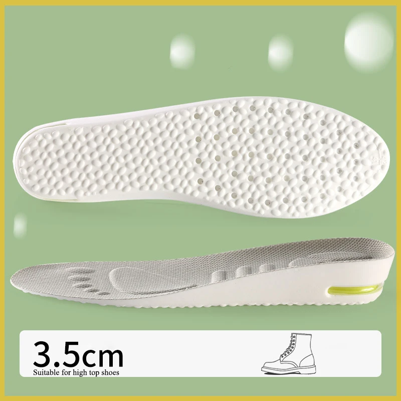 Palmilha para aumentar a altura para homens e mulheres, palmilhas para fascite plantar, almofadas para sapatos absorventes de choque de ar, conforto, 1 par