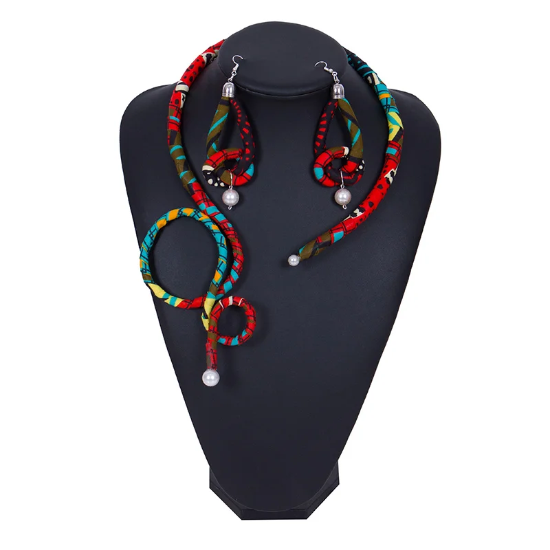 Collier Africain avec 2 Boucles d'Oreilles, Article Manuel, à la Mode, pour la Décoration du Cou, Wyb447, 2023