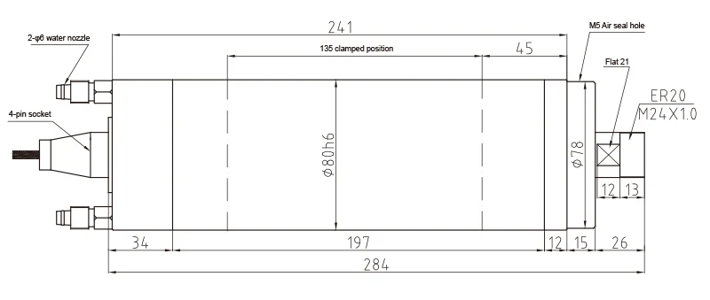 HQD GDK80-24Z/2.2 2.2kw محرك المغزل المبرد بالماء قطع المعادن 24000 دورة في الدقيقة محرك المغزل