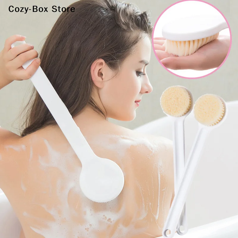 

[ZY]Long Handle Back Brush For Shower Soft Bristles Body Exfoliating Bath Brush Skin Health Shower Back Scrubber Bath Supplies