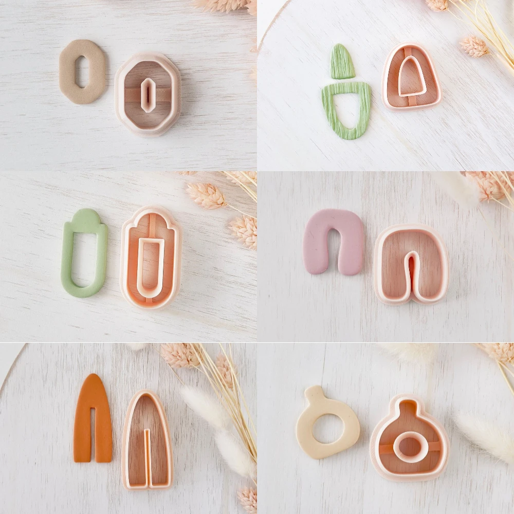 

Базовый резак для полимерной глины, неправильная геометрическая форма, милый резак, подробная форма для резки с 3D принтом, инструмент для изготовления сережек, поставка глины