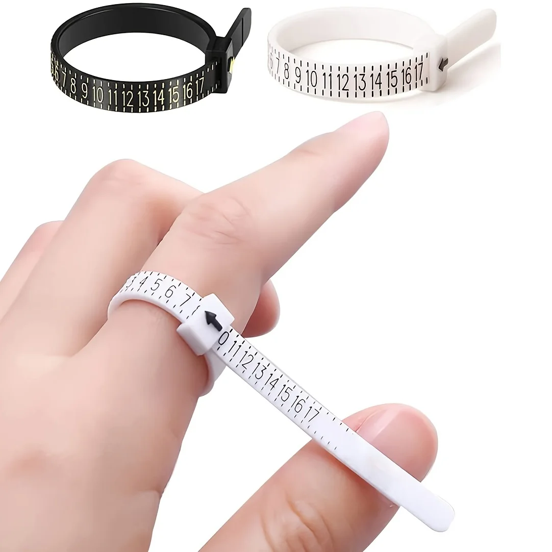 

1 PC with graduated finger measuring device, finger circumference measuring ruler, ring size measuring, reusable, US size, ring