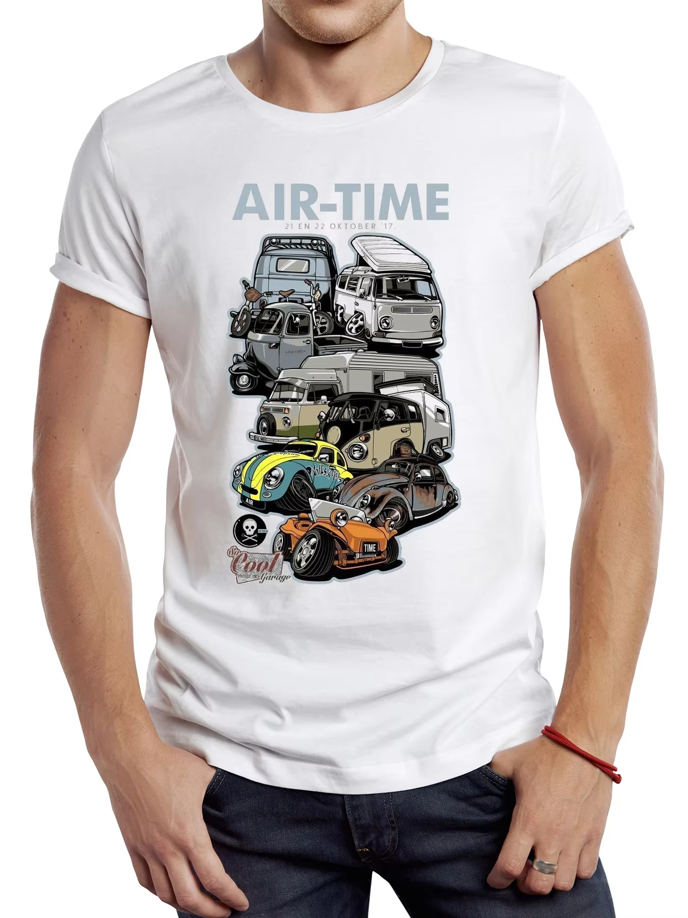 

2025 Cotton Bottom Shirt TEEHUB Vintage Cool Camper Men's T-Shirt Graphic Car Sports Cloth Vintage Bus Basic Top Hipster T-Shirt