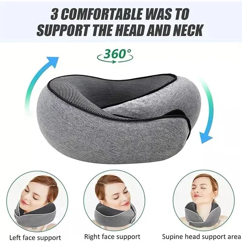 Travel Pillows for Airplanes Neck Pillow Airplane Memory Foam 360 Degree Support Stowable Pillows for Airplanes Offices
