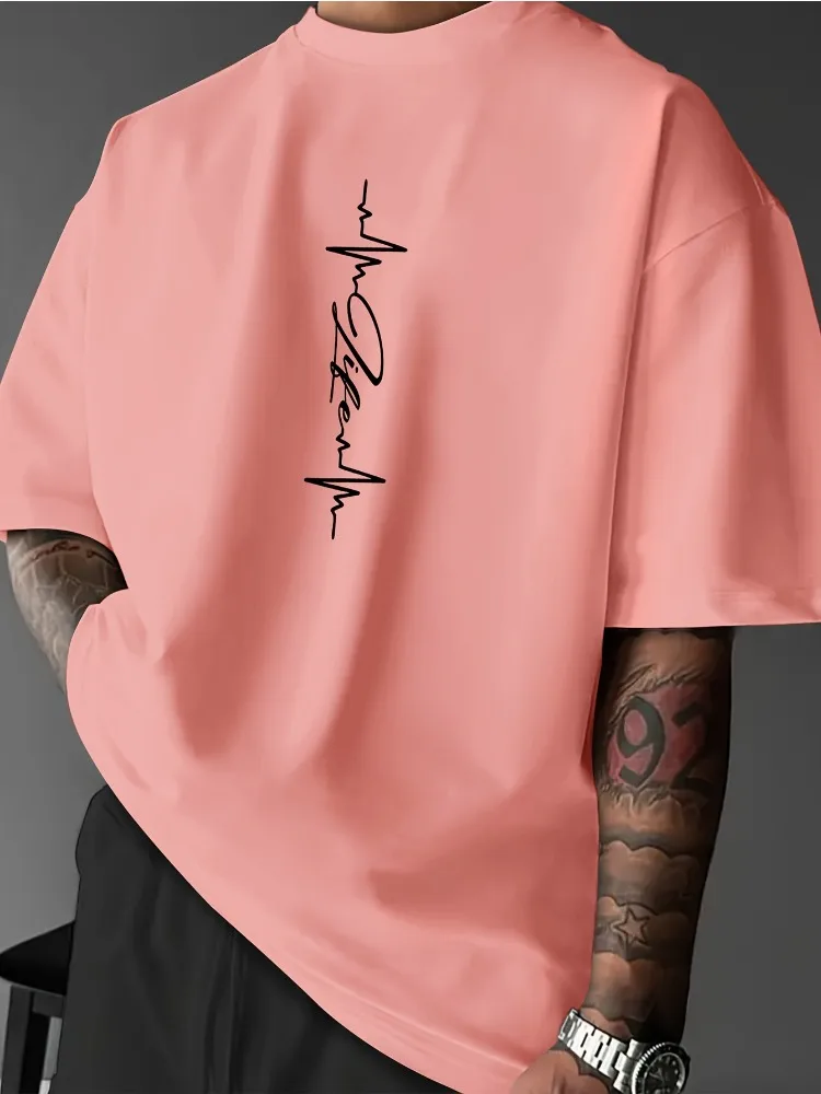2026 Summer Best-selling Men's Pure Cotton T-shirt Casual Fashion Soft and Comfortable Breathable Simple Stripes Pattern Print