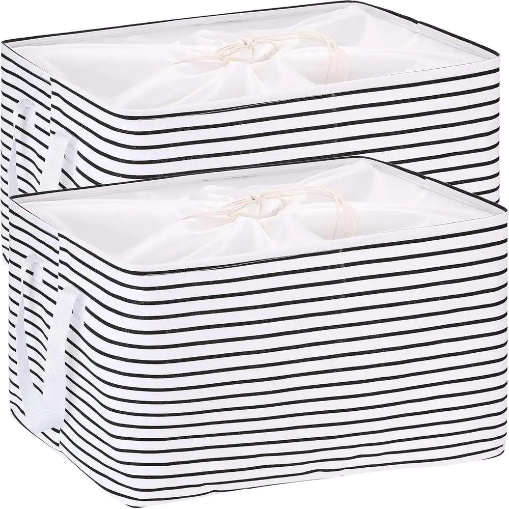 

Контейнеры для хранения 102L XXL, набор из 2 штук, органайзеры для шкафа и хранения, складные корзины для одежды с ручками, контейнеры для тканей