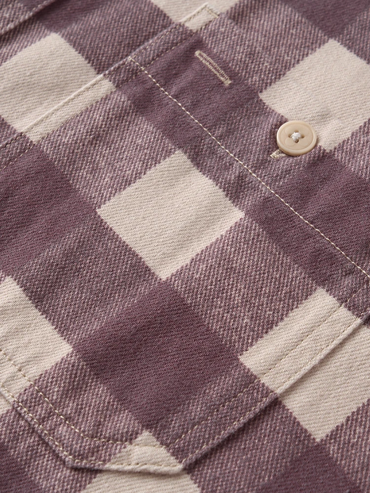 SIMWOOD Magas Előírás 2025 Ősz Új szuper Ingó- Pléd shirts férfiak 8oz washed évjárat Ablakszövet Alkalmi Átszámlál shirts