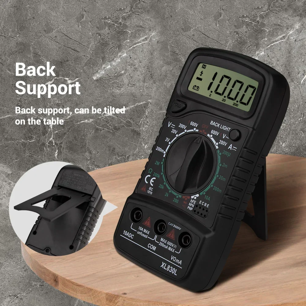 Цифровой мультиметр XL830L — тестер напряжения переменного/постоянного тока 3-в-1 для электриков, токов и сопротивления