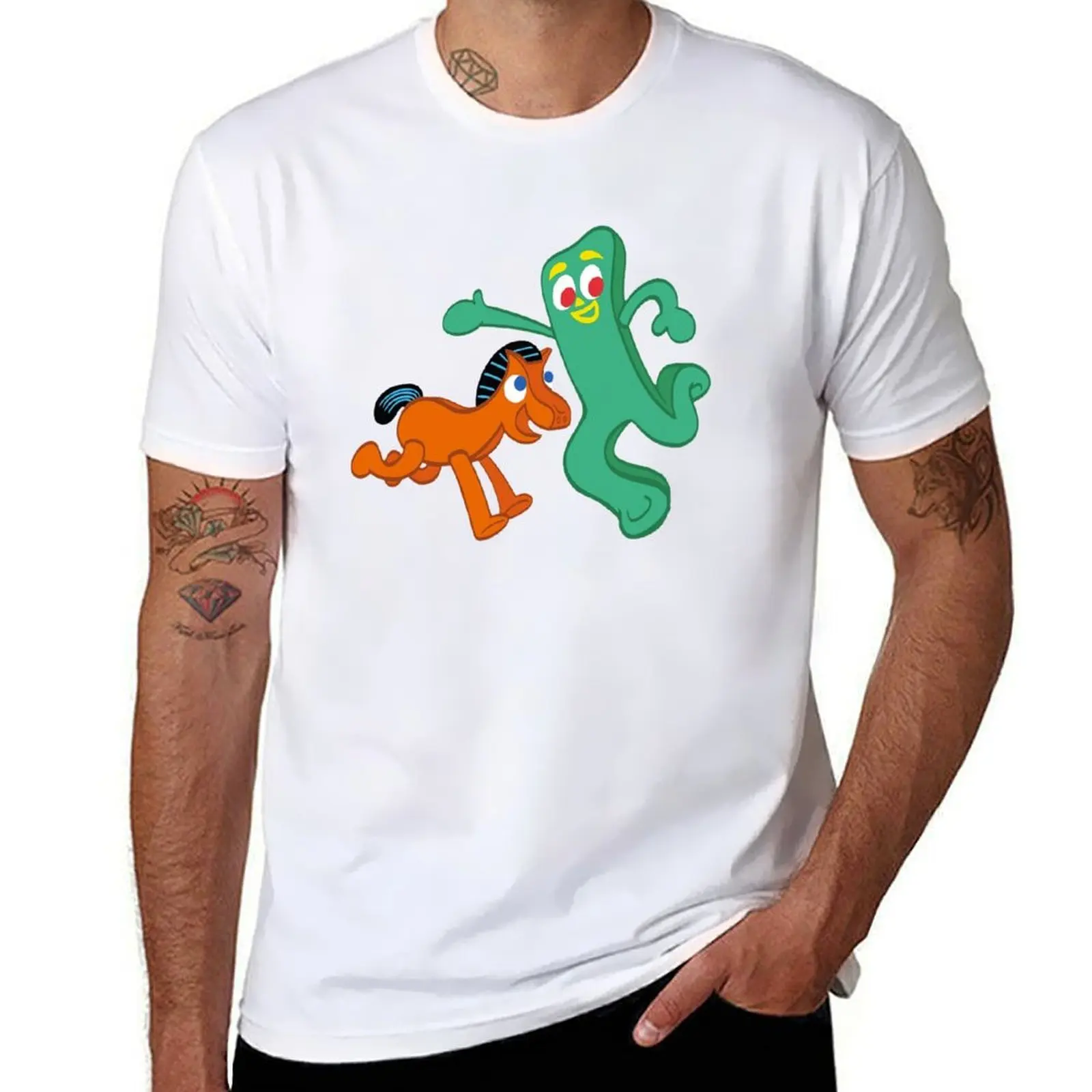 

Gumby and pokey T-Shirt man t shirt heavy cotton man t shirts graphic funny t shirts cotton T-shirt